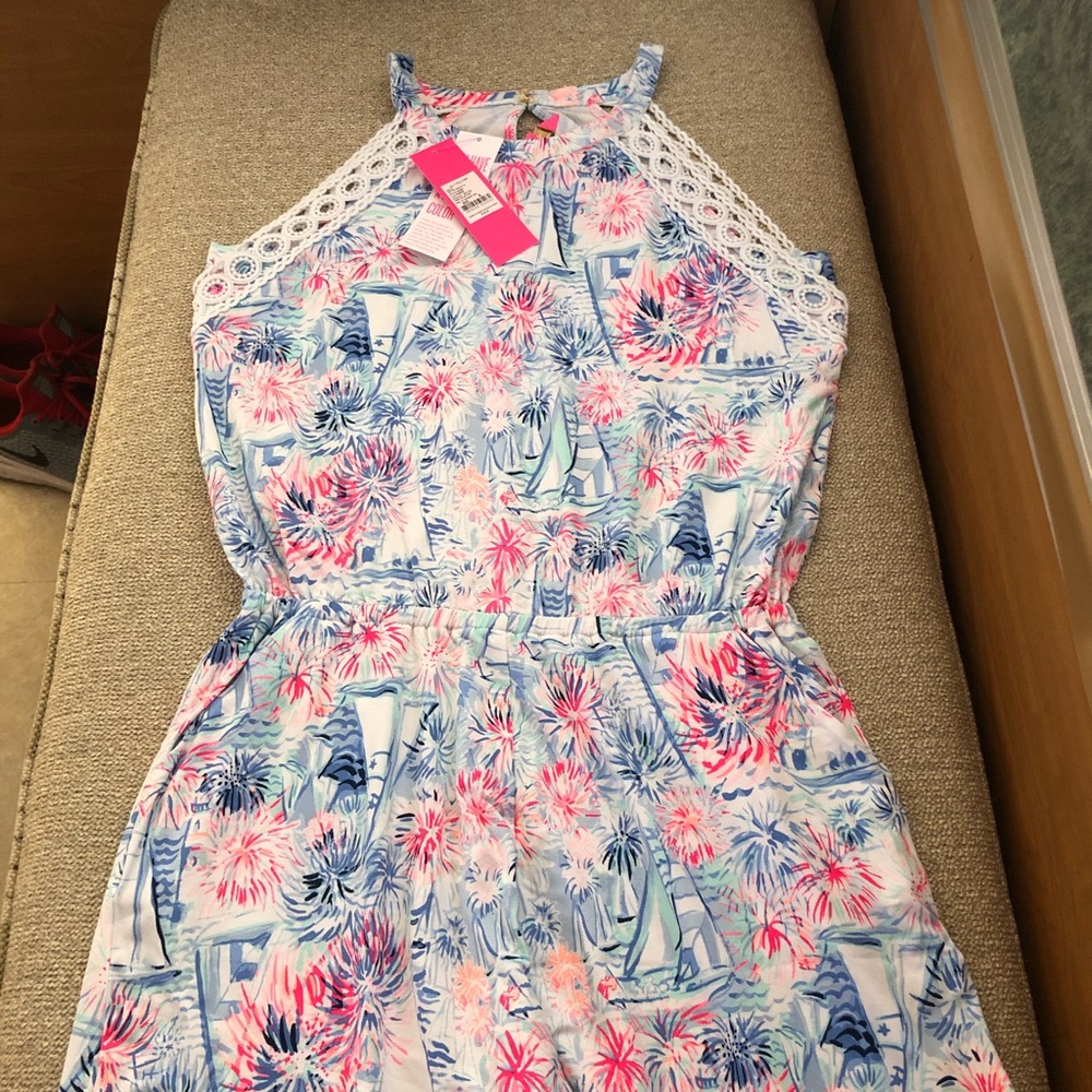 BNWT Lilly Pulitzer LaLa Romper 🌴❤️💙